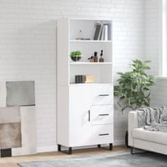 Greatstore Skříň highboard bílá 69,5 x 34 x 180 cm kompozitní dřevo