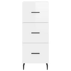 Greatstore Skříň highboard bílá s vysokým leskem 34,5x34x180 cm kompozit