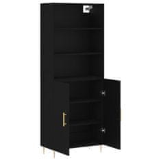 Greatstore Skříň highboard černá 69,5 x 34 x 180 cm kompozitní dřevo