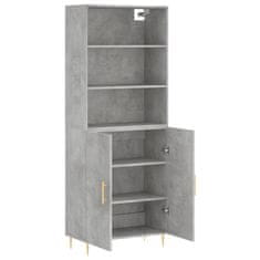 Greatstore Skříň highboard betonově šedá 69,5x34x180 cm kompozitní dřevo