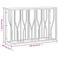 Vidaxl Konzolový stůl stříbrný nerez ocel a masivní recyklované dřevo
