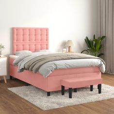 Petromila Box spring postel s matrací růžová 120 x 200 cm samet