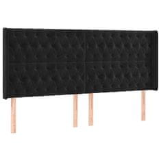 Greatstore Čelo postele s LED černé 183 x 16 x 118/128 cm samet