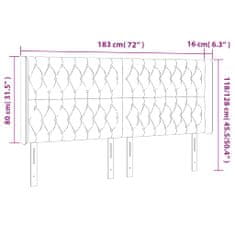 Vidaxl Čelo postele s LED tmavě zelené 183 x 16 x 118/128 cm samet