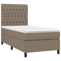 Greatstore Box spring postel s matrací a LED taupe 90x190 cm textil