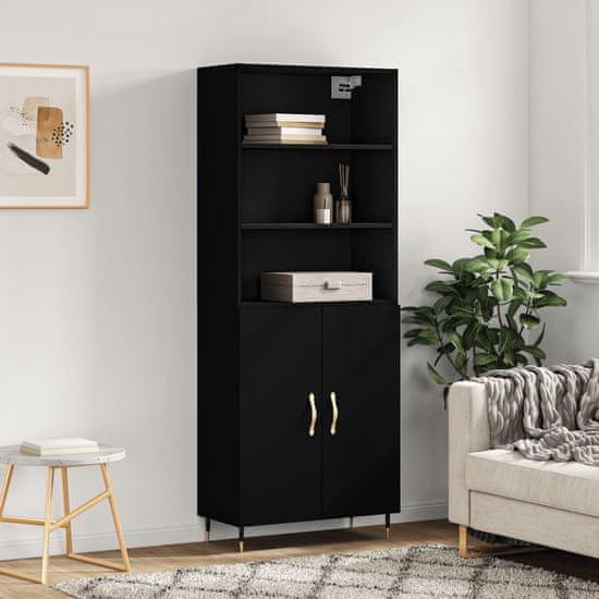 Vidaxl Skříň highboard černá 69,5 x 34 x 180 cm kompozitní dřevo