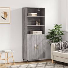 Greatstore Skříň highboard šedá sonoma 69,5 x 34 x 180 cm kompozitní dřevo