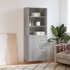 Greatstore Skříň highboard šedá sonoma 69,5 x 34 x 180 cm kompozitní dřevo