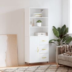 Greatstore Skříň highboard bílá 69,5 x 34 x 180 cm kompozitní dřevo