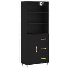 Vidaxl Skříň highboard černá 69,5 x 34 x 180 cm kompozitní dřevo