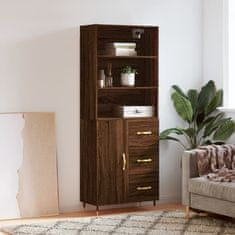 Greatstore Skříň highboard hnědý dub 69,5 x 34 x 180 cm kompozitní dřevo