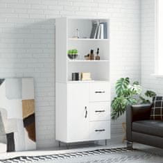 Greatstore Skříň highboard bílá 69,5 x 34 x 180 cm kompozitní dřevo