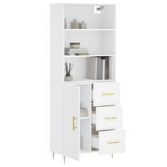 Greatstore Skříň highboard bílá 69,5 x 34 x 180 cm kompozitní dřevo