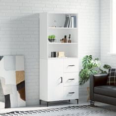 Greatstore Skříň highboard bílá 69,5 x 34 x 180 cm kompozitní dřevo