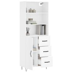 Greatstore Skříň highboard bílá 69,5 x 34 x 180 cm kompozitní dřevo