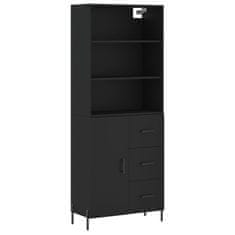 Greatstore Skříň highboard černá 69,5 x 34 x 180 cm kompozitní dřevo