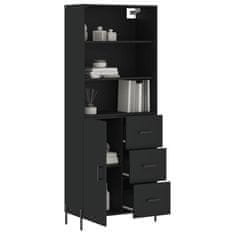 Greatstore Skříň highboard černá 69,5 x 34 x 180 cm kompozitní dřevo