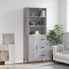 Greatstore Skříň highboard šedá sonoma 69,5 x 34 x 180 cm kompozitní dřevo