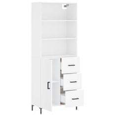 Greatstore Skříň highboard bílá 69,5 x 34 x 180 cm kompozitní dřevo