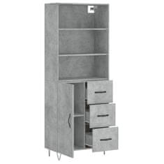 Greatstore Skříň highboard betonově šedá 69,5x34x180 cm kompozitní dřevo