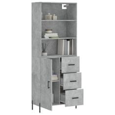 Greatstore Skříň highboard betonově šedá 69,5x34x180 cm kompozitní dřevo