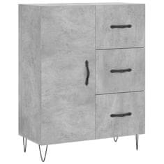 Greatstore Skříň highboard betonově šedá 69,5x34x180 cm kompozitní dřevo