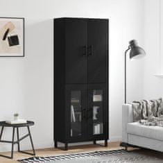 Greatstore Skříň highboard černá 69,5 x 34 x 180 cm kompozitní dřevo