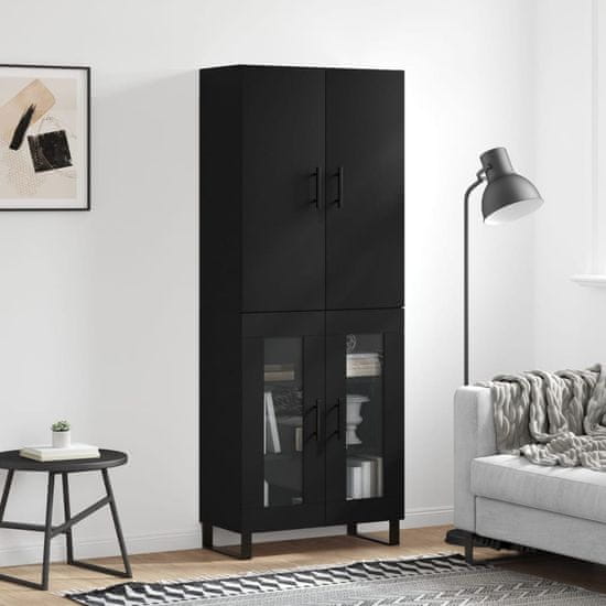 Vidaxl Skříň highboard černá 69,5 x 34 x 180 cm kompozitní dřevo