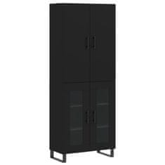 Greatstore Skříň highboard černá 69,5 x 34 x 180 cm kompozitní dřevo