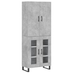 Greatstore Skříň highboard betonově šedá 69,5x34x180 cm kompozitní dřevo