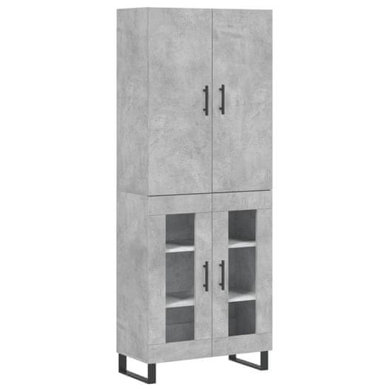 Vidaxl Skříň highboard betonově šedá 69,5x34x180 cm kompozitní dřevo