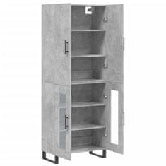 Greatstore Skříň highboard betonově šedá 69,5x34x180 cm kompozitní dřevo