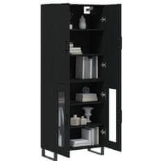 Greatstore Skříň highboard černá 69,5 x 34 x 180 cm kompozitní dřevo