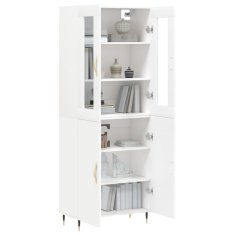 Greatstore Skříň highboard bílá 69,5 x 34 x 180 cm kompozitní dřevo