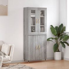 Greatstore Skříň highboard šedá sonoma 69,5 x 34 x 180 cm kompozitní dřevo