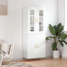 Greatstore Skříň highboard bílá 69,5 x 34 x 180 cm kompozitní dřevo