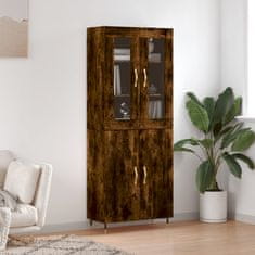 Greatstore Skříň highboard kouřový dub 69,5 x 34 x 180 cm kompozitní dřevo