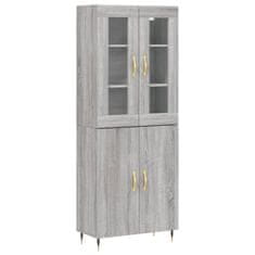 Greatstore Skříň highboard šedá sonoma 69,5 x 34 x 180 cm kompozitní dřevo