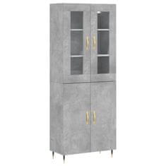 Greatstore Skříň highboard betonově šedá 69,5x34x180 cm kompozitní dřevo