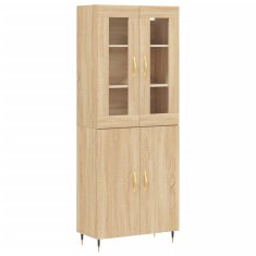 Greatstore Skříň highboard dub sonoma 69,5 x 34 x 180 cm kompozitní dřevo