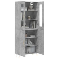 Greatstore Skříň highboard betonově šedá 69,5x34x180 cm kompozitní dřevo