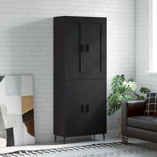 Vidaxl Skříň highboard černá 69,5 x 34 x 180 cm kompozitní dřevo