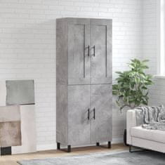 Greatstore Skříň highboard betonově šedá 69,5x34x180 cm kompozitní dřevo