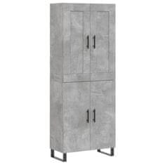 Greatstore Skříň highboard betonově šedá 69,5x34x180 cm kompozitní dřevo