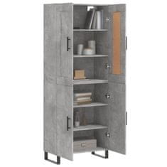 Greatstore Skříň highboard betonově šedá 69,5x34x180 cm kompozitní dřevo