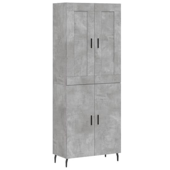 Vidaxl Skříň highboard betonově šedá 69,5x34x180 cm kompozitní dřevo