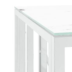 Vidaxl Konferenční stolek stříbrný 50x50x50 cm nerezová ocel a sklo