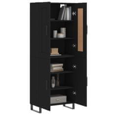 Greatstore Skříň highboard černá 69,5 x 34 x 180 cm kompozitní dřevo