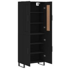 Greatstore Skříň highboard černá 69,5 x 34 x 180 cm kompozitní dřevo