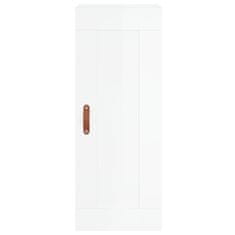 Vidaxl Skříň highboard bílá s vysokým leskem 34,5x34x180 cm kompozit